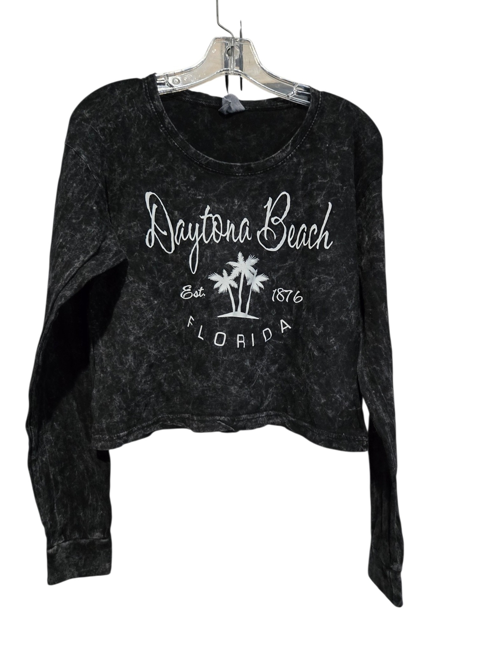 Daytona Beach Graphic Cropped Sweatshirt - Black